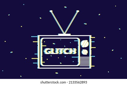 Old tv illustration with glith effect