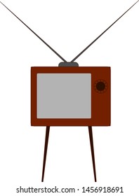 Old TV, illustration, vector on white background