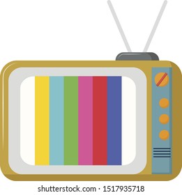 Vieja TV, ilustración, vector sobre fondo blanco.