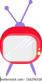 Old TV, illustration, vector on white background.