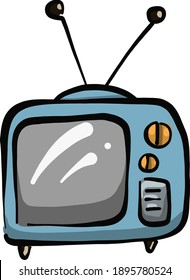 Vieja tv, ilustración, vector sobre fondo blanco.