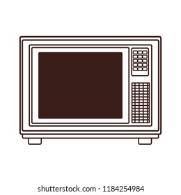 Old TV isolated in black and white