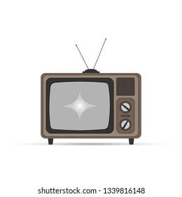 Old TV with kinescope, simple flat design