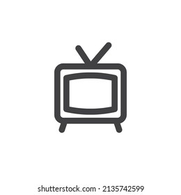 Old TV Line Symbol. lineares Stilzeichen für mobiles Konzept und Webdesign. Umriss-Vektorsymbol des Retro-Fernsehens Symbol, Logo-Abbildung. Vektorgrafik
