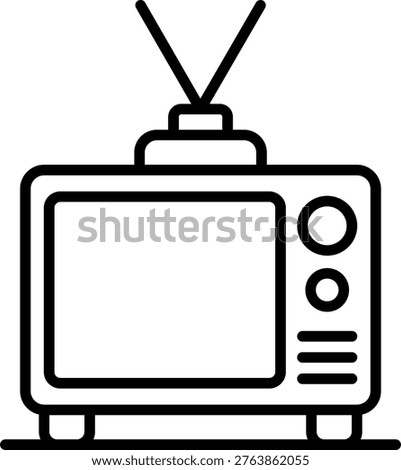 Old tv Line vector Icon Design