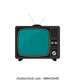 The old TV on the isolated white background