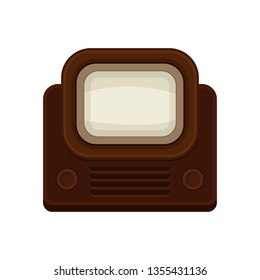 Old TV on white background. Retro digital technology.