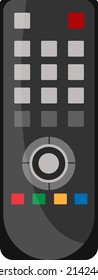 Old Tv Remote, Illustration, Vector On A White Background.