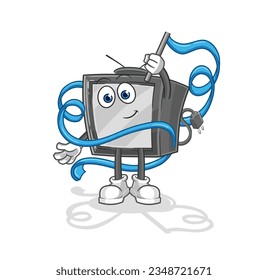 the old tv Rhythmic Gymnastics mascot. cartoon vector