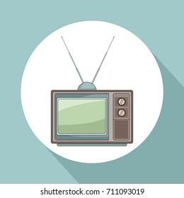 Old tv round icon