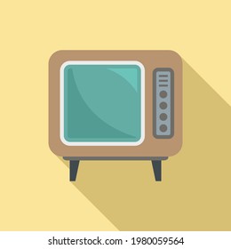 Old tv set icon. Flat illustration of Old tv set vector icon for web design