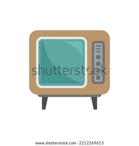 Old tv set icon. Flat illustration of Old tv set vector icon isolated on white background