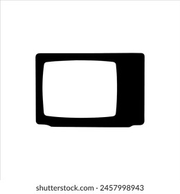 Old tv silhouette isolated on white background. Old tv icon vector illustration.