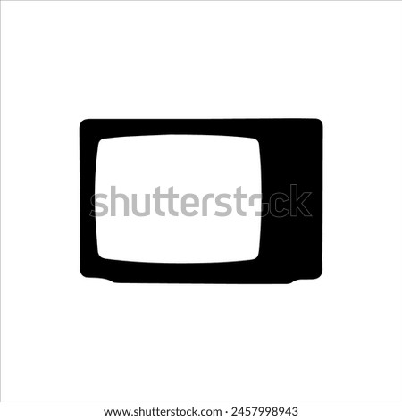 Old tv silhouette isolated on white background. Old tv icon vector illustration.