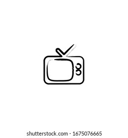 old tv sketch sticker design with white background