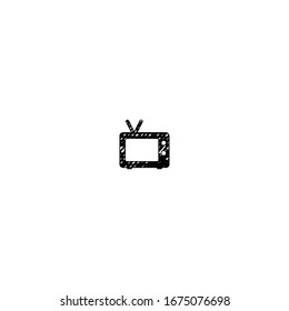 old tv sketch sticker design with white background
