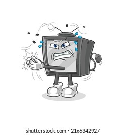 the old tv swat fly character. cartoon mascot vector