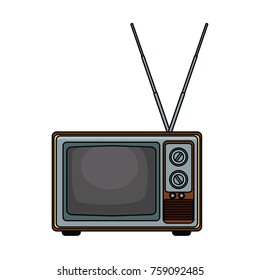 Old tv technology pop art icon vector illustration graphic