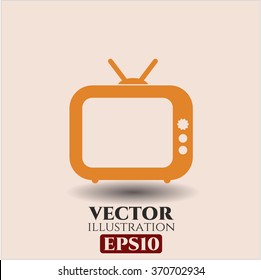 Old TV (Television) Symbol, Vektorgrafik