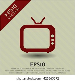 old tv television icon vector symbol flat eps jpg
