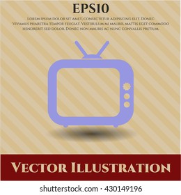 old tv television icon vector symbol flat eps jpg