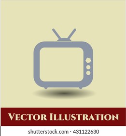 old tv television icon vector symbol flat eps jpg