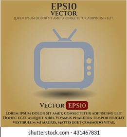 símbolo vectorial del icono antiguo de la televisión de televisión eps plana jpg