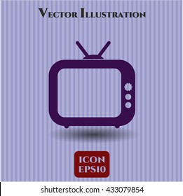 old tv television icon vector symbol flat eps jpg