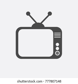 old TV television set vector