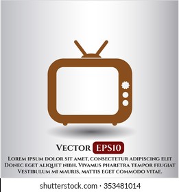 Old TV (Television) vector icon or symbol