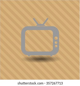 Icono o símbolo vectorial de TV antiguo (Televisión)