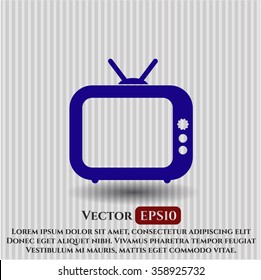 Old TV (Television) vector icon or symbol