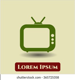 Old TV (Television) vector icon or symbol