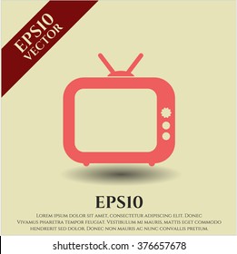 Icono o símbolo vectorial de TV antiguo (Televisión)