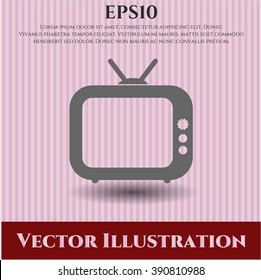 Old TV (Television) vector icon or symbol