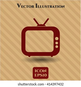 Icono o símbolo vectorial de TV antiguo (Televisión)