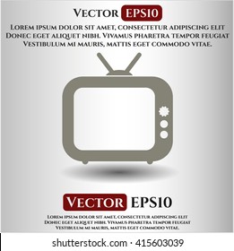 Old TV (Television) vector icon or symbol