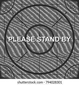 Old tv test screen with glitch effect, vector background