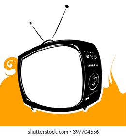 Old TV, Vector graphics, illustration