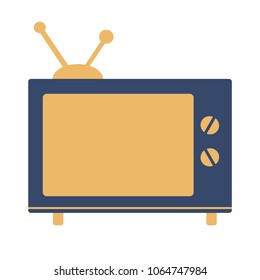 Old tv vector, Old tv icon, Tv with antenna, Classic tv
