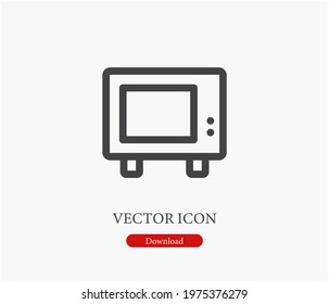 Old tv vector icon.  Editable stroke. Linear style sign for use on web design and mobile apps, logo. Symbol illustration. Pixel vector graphics - Vector