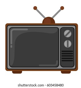 Old tv. Vector illustration. Flat design style. Isolated on a white background.