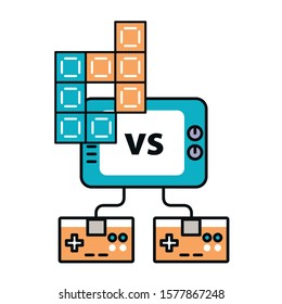 old tv with video game vector illustration design
