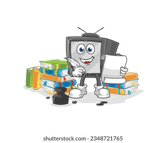 the old tv writer vector. cartoon character