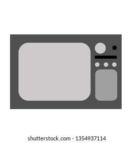 Old TV-set flat illustration on white