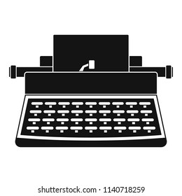 Old typewriter icon. Simple illustration of old typewriter vector icon for web design isolated on white background