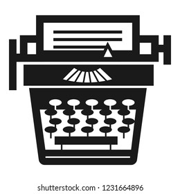 Old typewriter icon. Simple illustration of old typewriter vector icon for web design isolated on white background