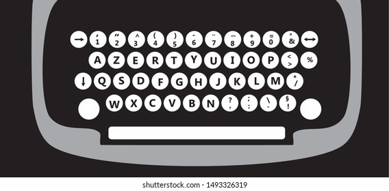 Old typewriter keyboard vector illustration