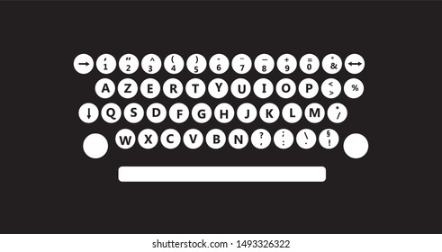 Old typewriter keyboard vector illustration