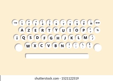 Old typewriter keyboard vector illustration
